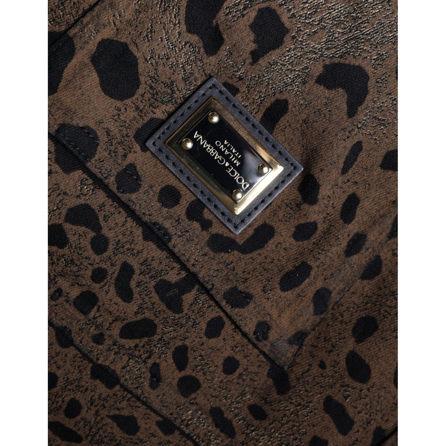 Dolce & Gabbana Brown Leopard Cotton Skinny Denim Jeans Dolce & Gabbana Dark Slate Gray