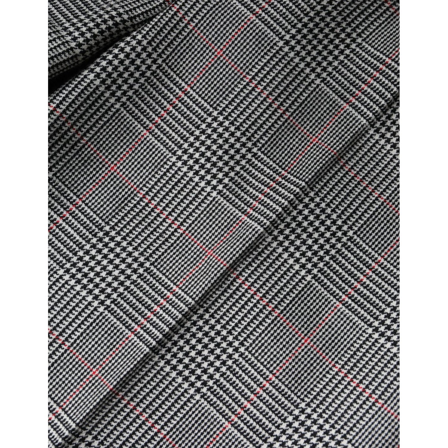 Dolce & Gabbana Gray Plaid Wool Mid Waist Women Tapered Pants Dolce & Gabbana Dark Slate Gray