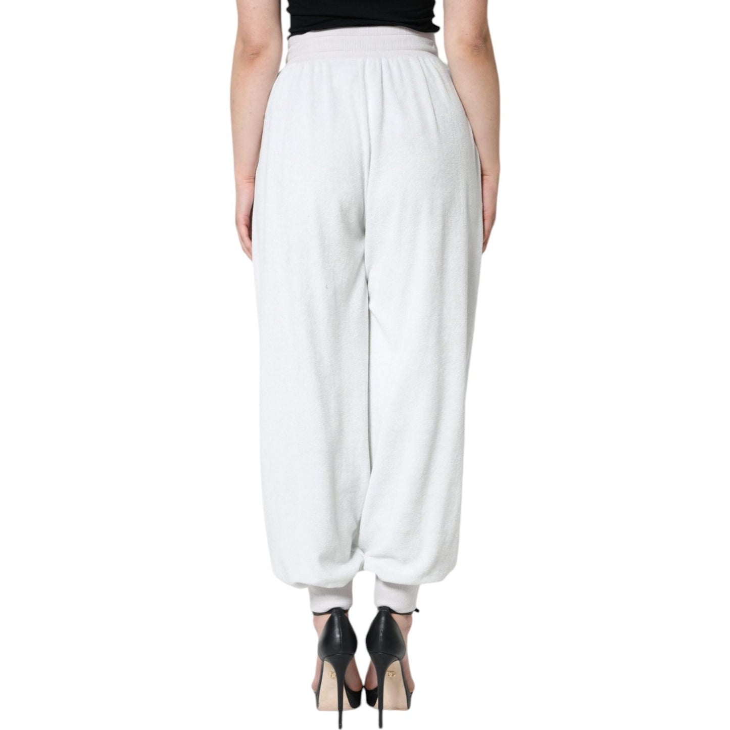 Dolce & Gabbana White Nylon Jogger Sweatpants Pants Dolce & Gabbana Light Gray