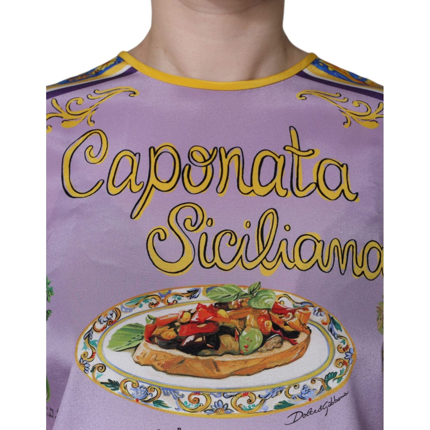 Dolce & Gabbana Purple Silk Caponata Siciliana Print Tank Top Dolce & Gabbana Rosy Brown