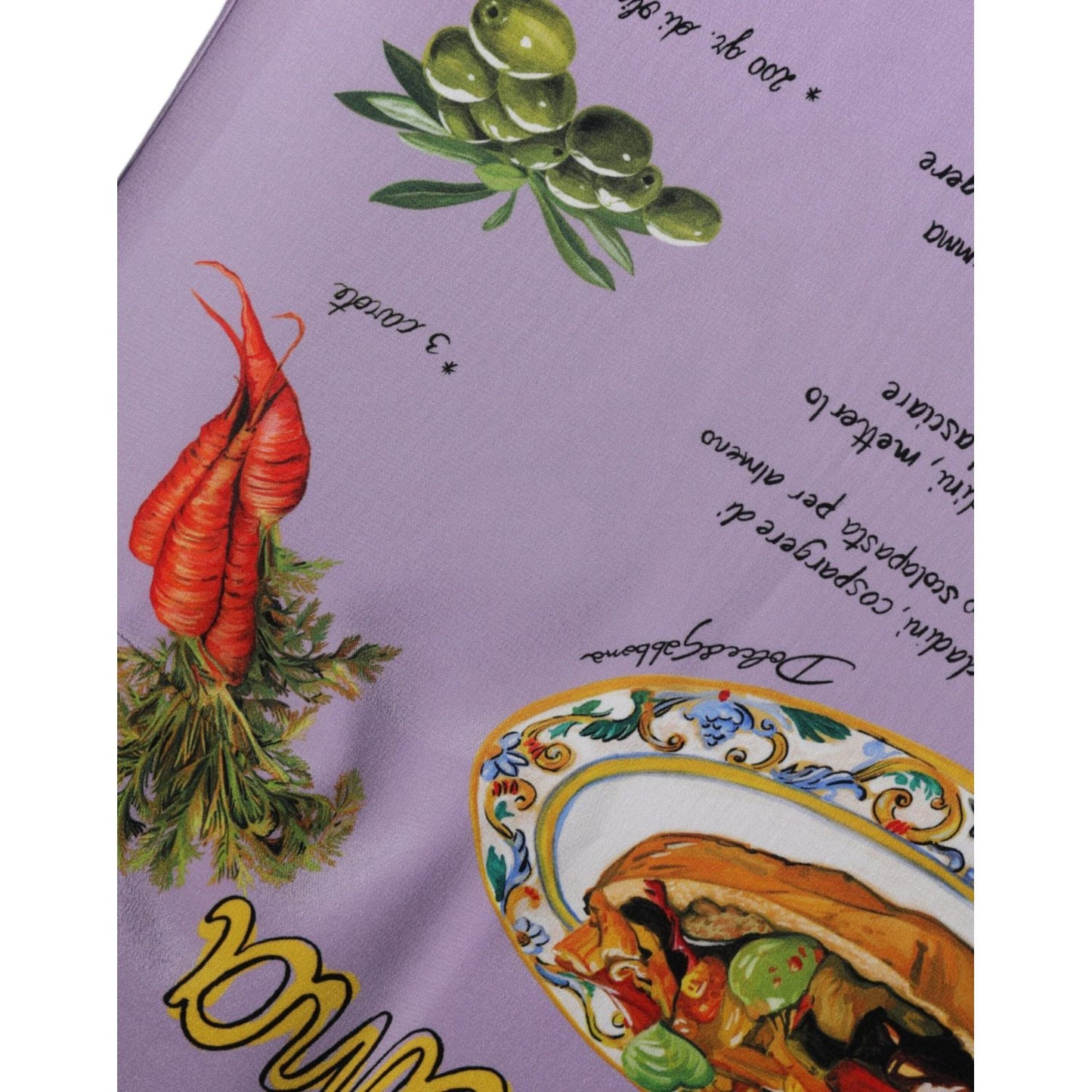 Dolce & Gabbana Purple Silk Caponata Siciliana Print Tank Top Dolce & Gabbana Dark Gray