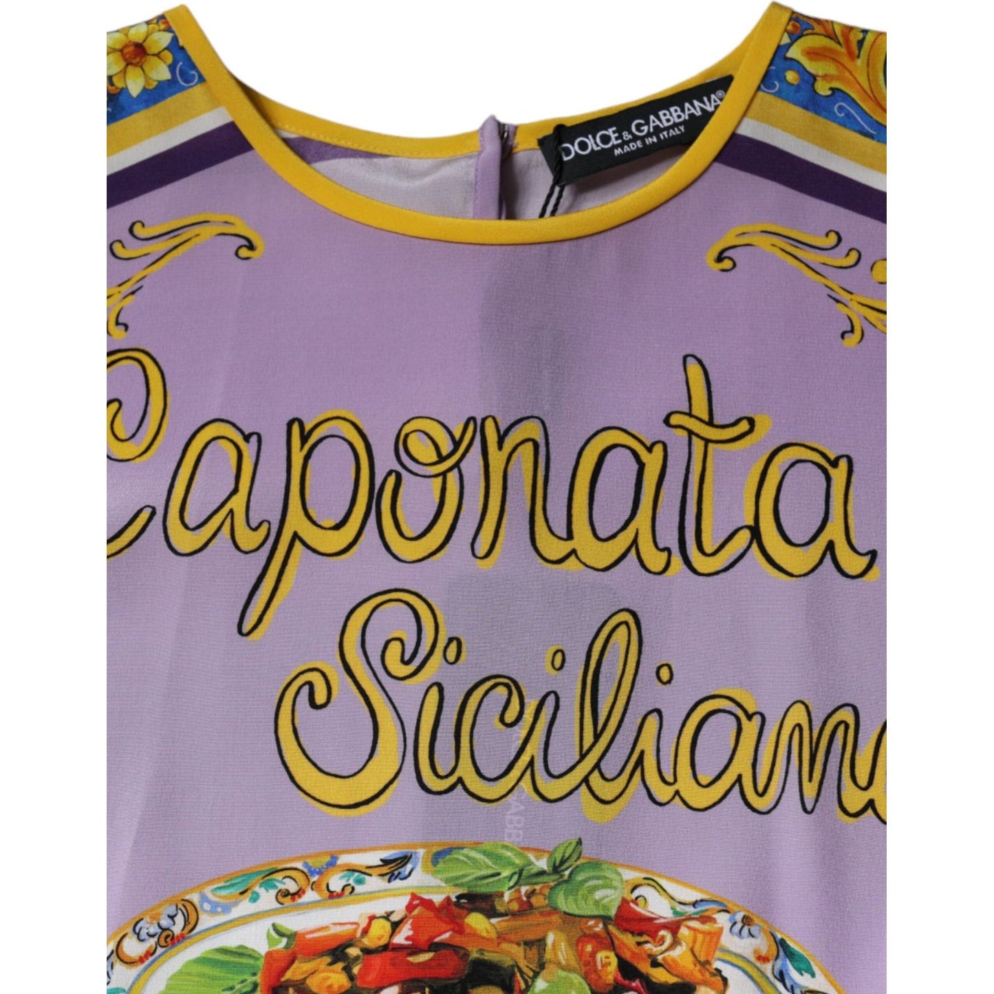 Dolce & Gabbana Purple Silk Caponata Siciliana Print Tank Top Dolce & Gabbana Rosy Brown