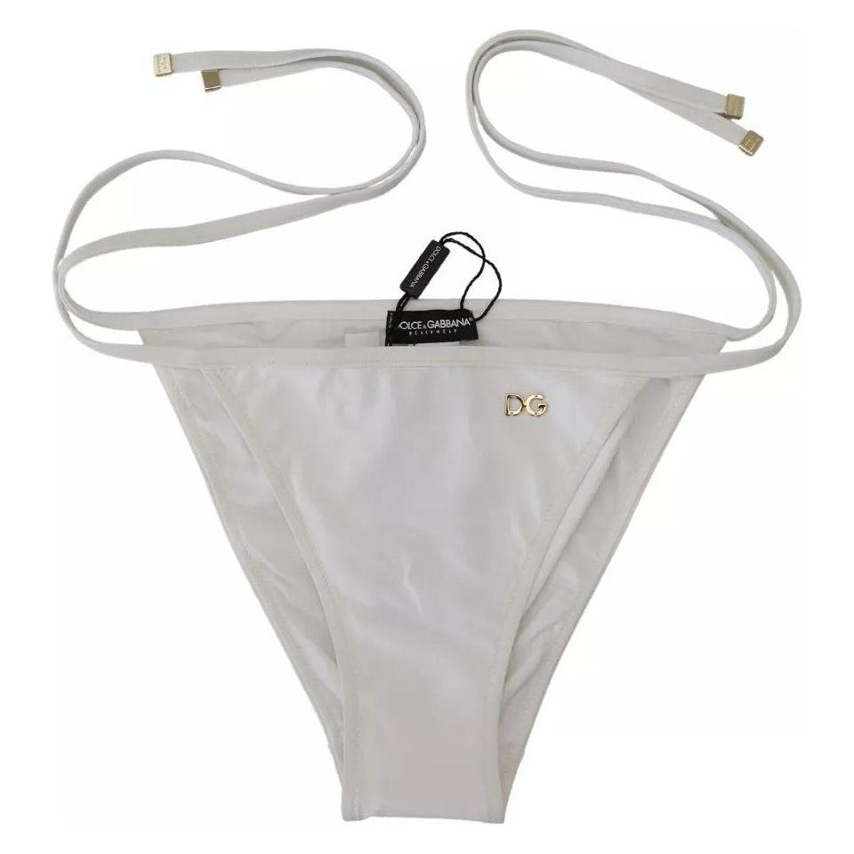 Dolce & Gabbana White DG Logo Beachwear Swimwear Bikini Bottom Dolce & Gabbana Gray
