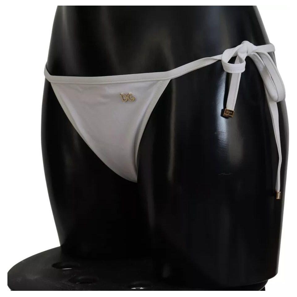 Dolce & Gabbana White DG Logo Beachwear Swimwear Bikini Bottom Dolce & Gabbana Black