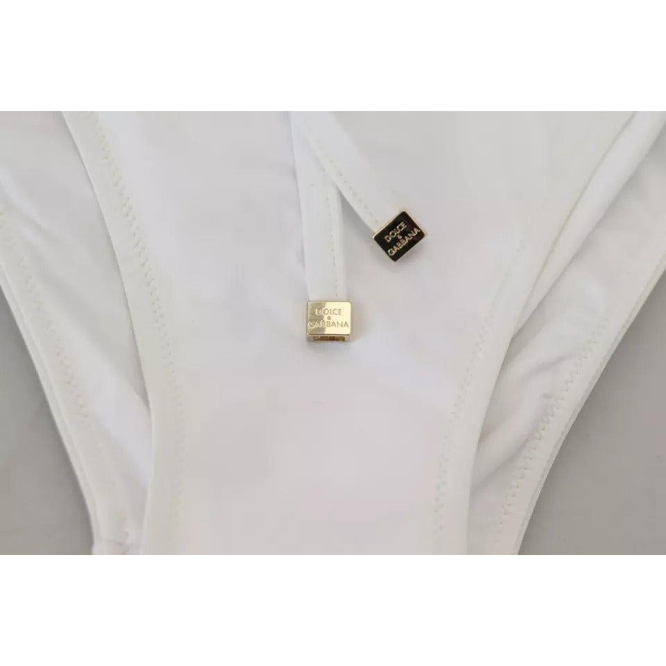 Dolce & Gabbana White DG Logo Beachwear Swimwear Bikini Bottom Dolce & Gabbana Gray