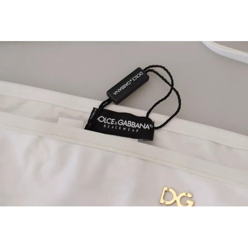 Dolce & Gabbana White DG Logo Beachwear Swimwear Bikini Bottom Dolce & Gabbana Gray