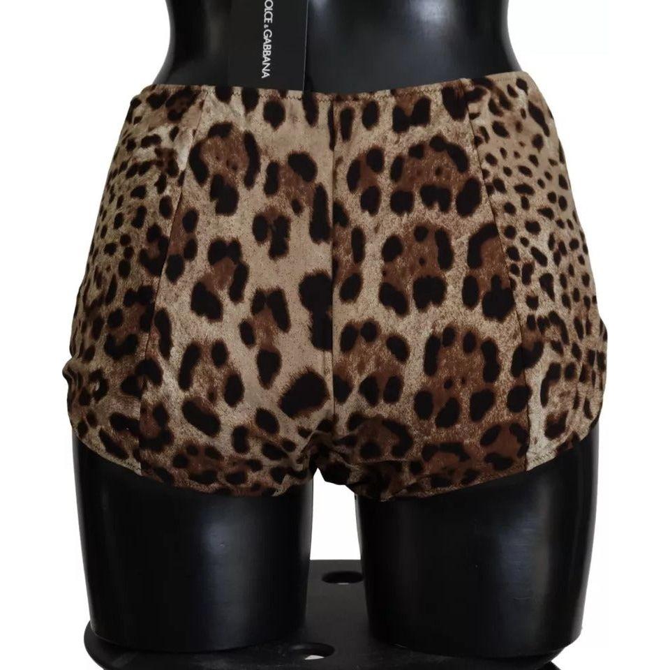 Dolce & Gabbana Brown Leopard Print Swimsuit Swimwear Bikini Bottom Dolce & Gabbana Black