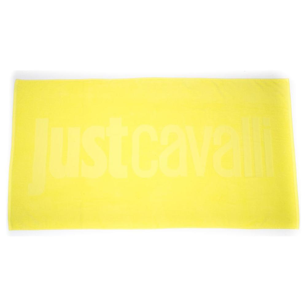 Just Cavalli Yellow Cotton Men Beach Towel Just Cavalli Light Goldenrod
