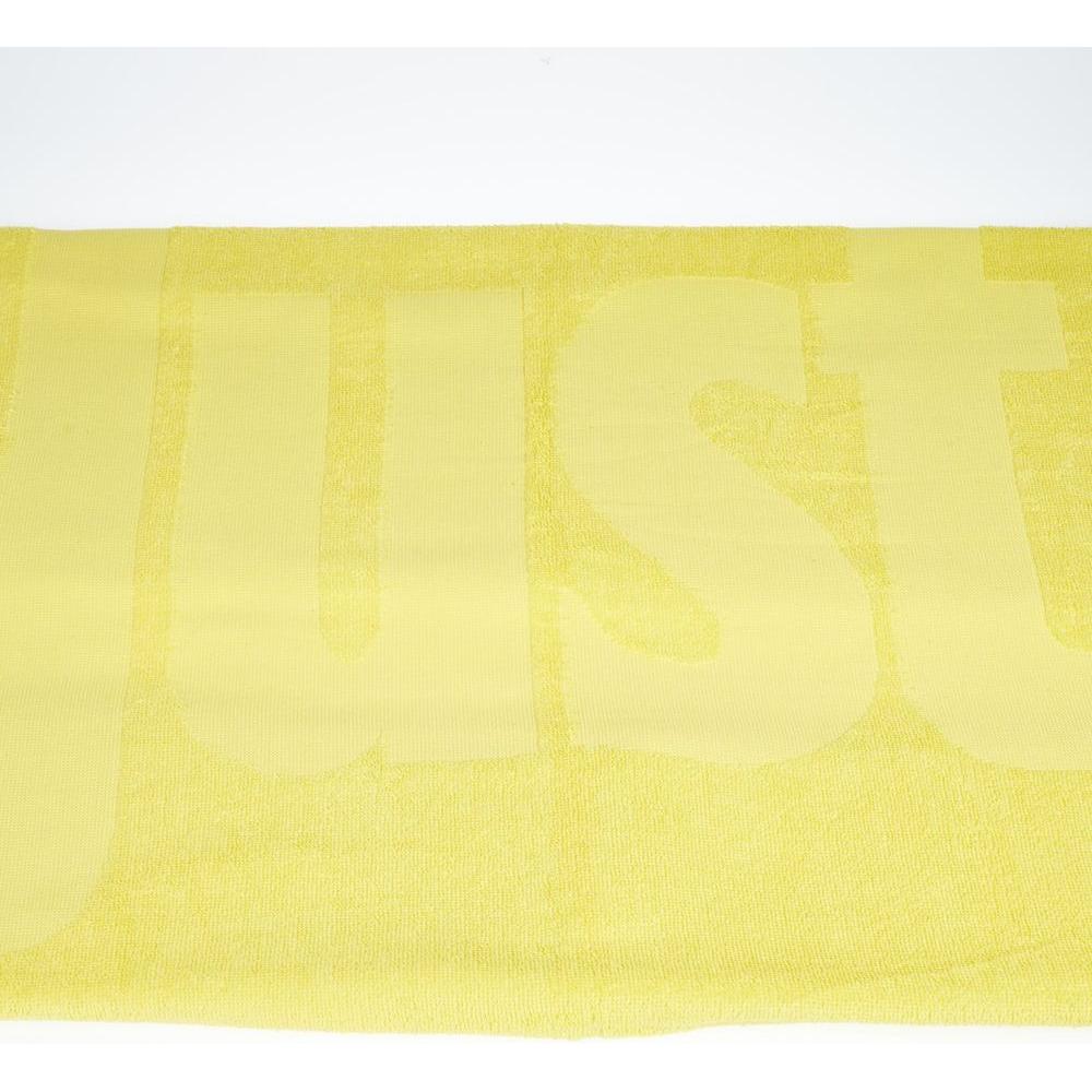 Just Cavalli Yellow Cotton Men Beach Towel Just Cavalli Light Goldenrod