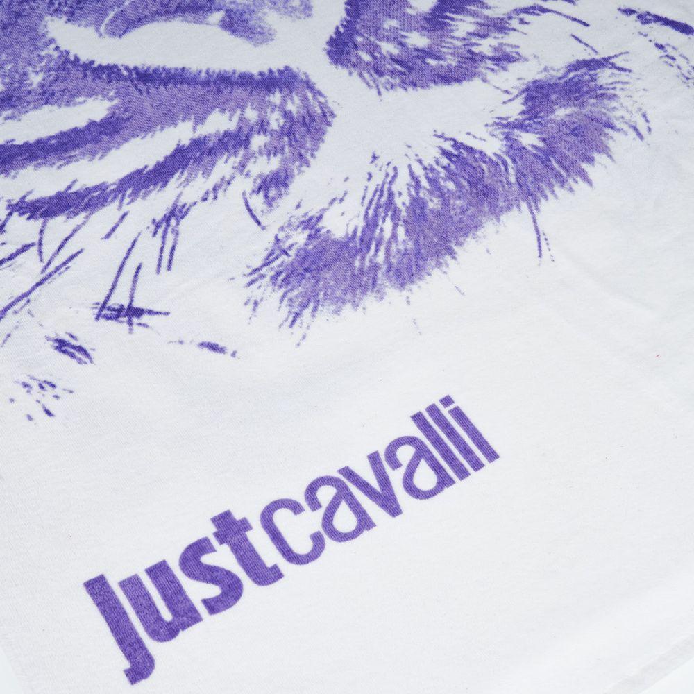 Just Cavalli White Cotton Men Towel Just Cavalli Lavender