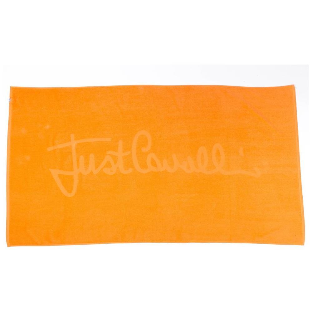 Just Cavalli Orange Cotton Men Beach Towel