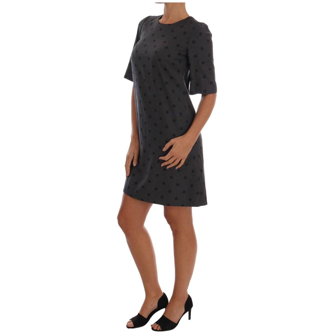 Dolce & Gabbana Chic Polka Dotted Wool Dress Dolce & Gabbana Rosy Brown