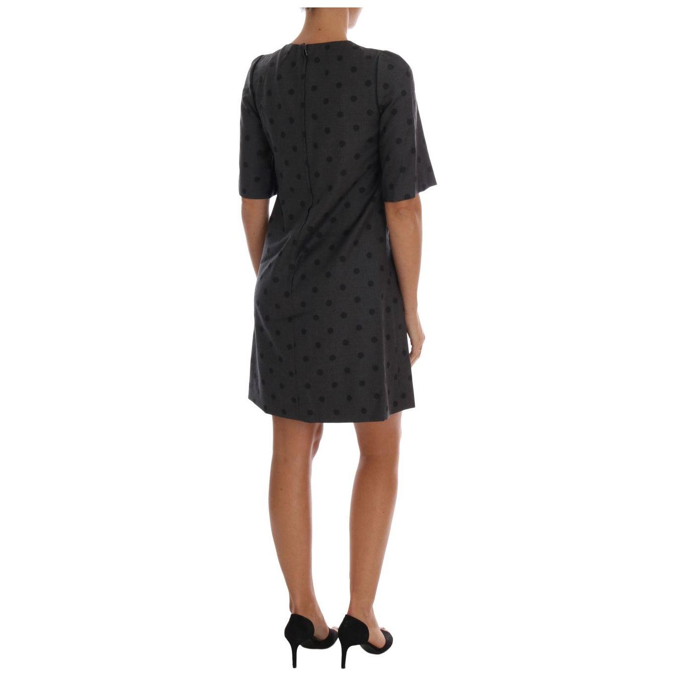 Dolce & Gabbana Chic Polka Dotted Wool Dress Dolce & Gabbana Rosy Brown