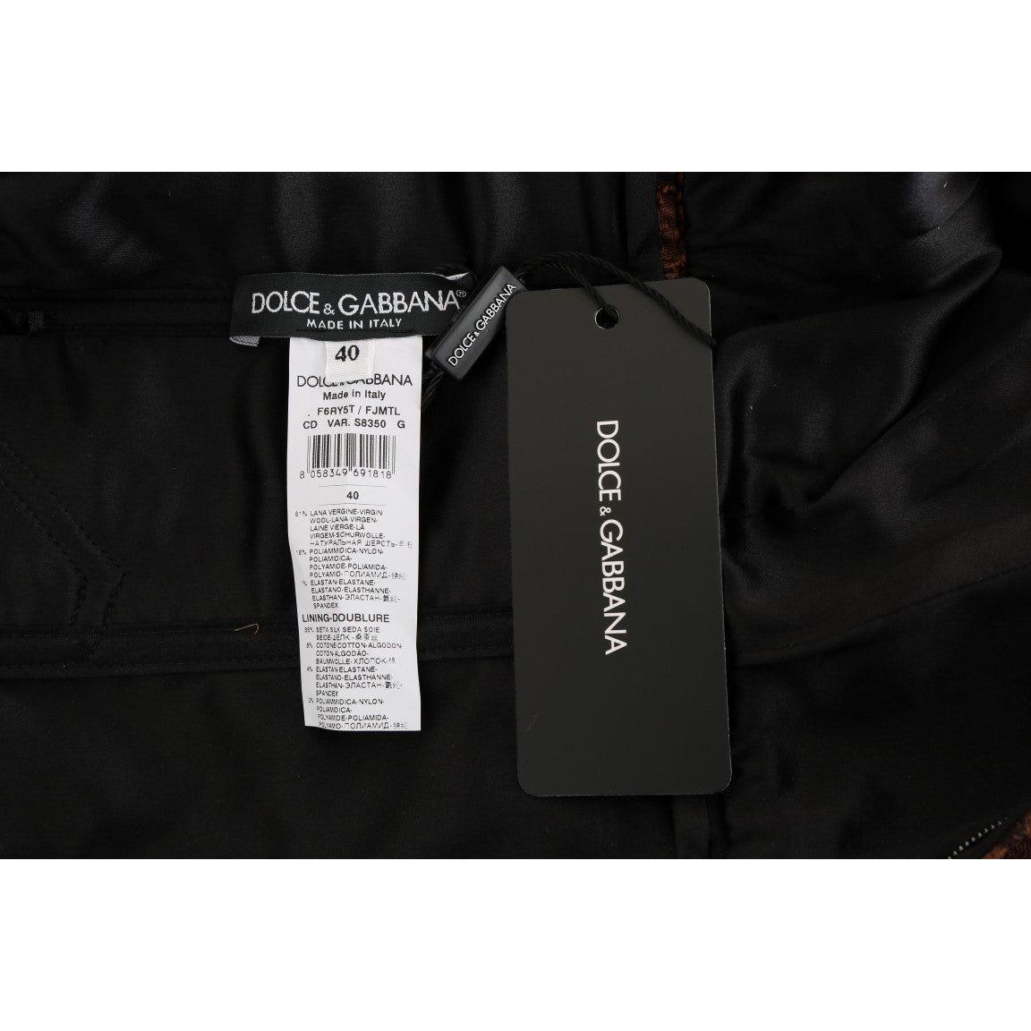 Dolce & Gabbana Chic Brown Mini Wool Blend Dress Dresses Dolce & Gabbana Black