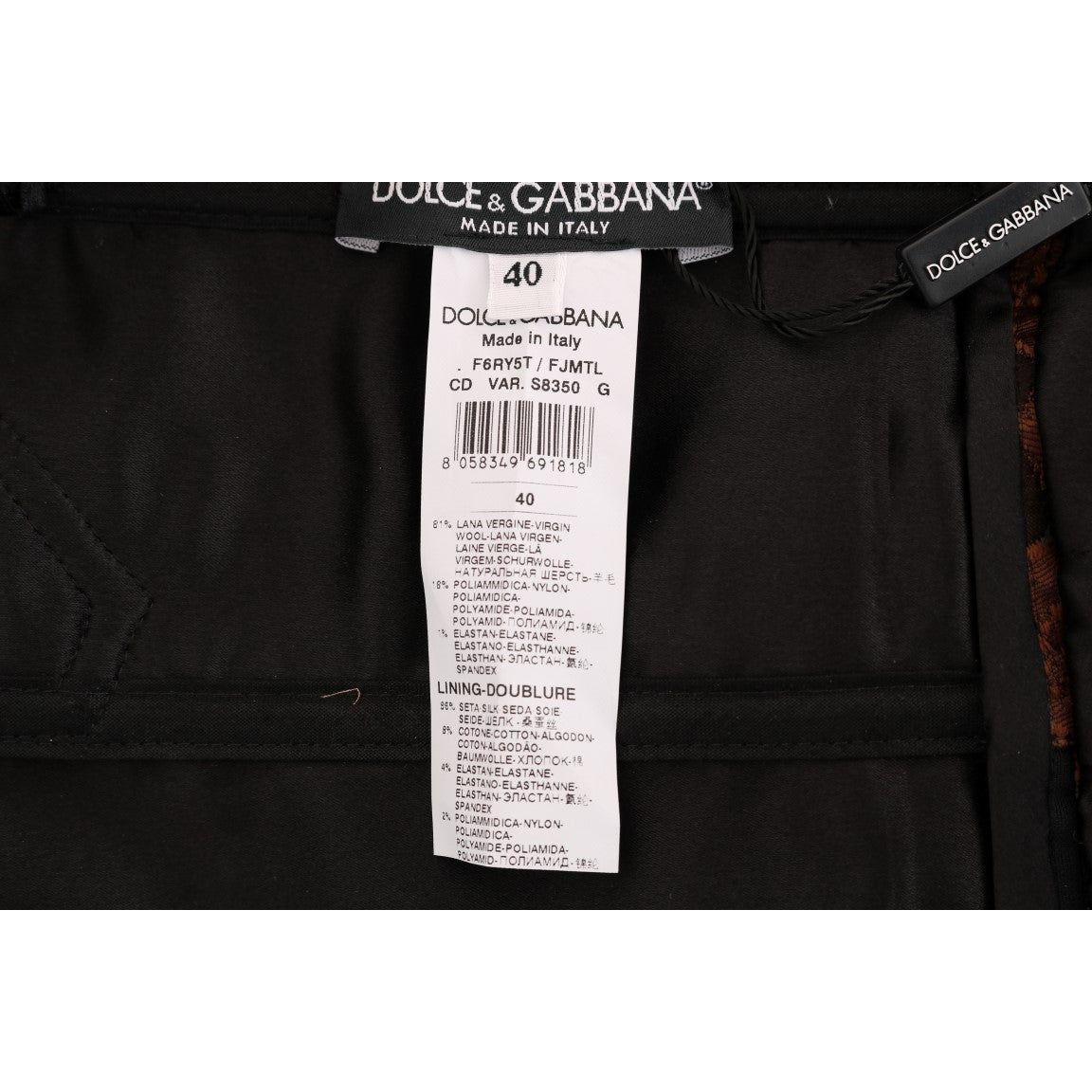 Dolce & Gabbana Chic Brown Mini Wool Blend Dress Dresses Dolce & Gabbana Black