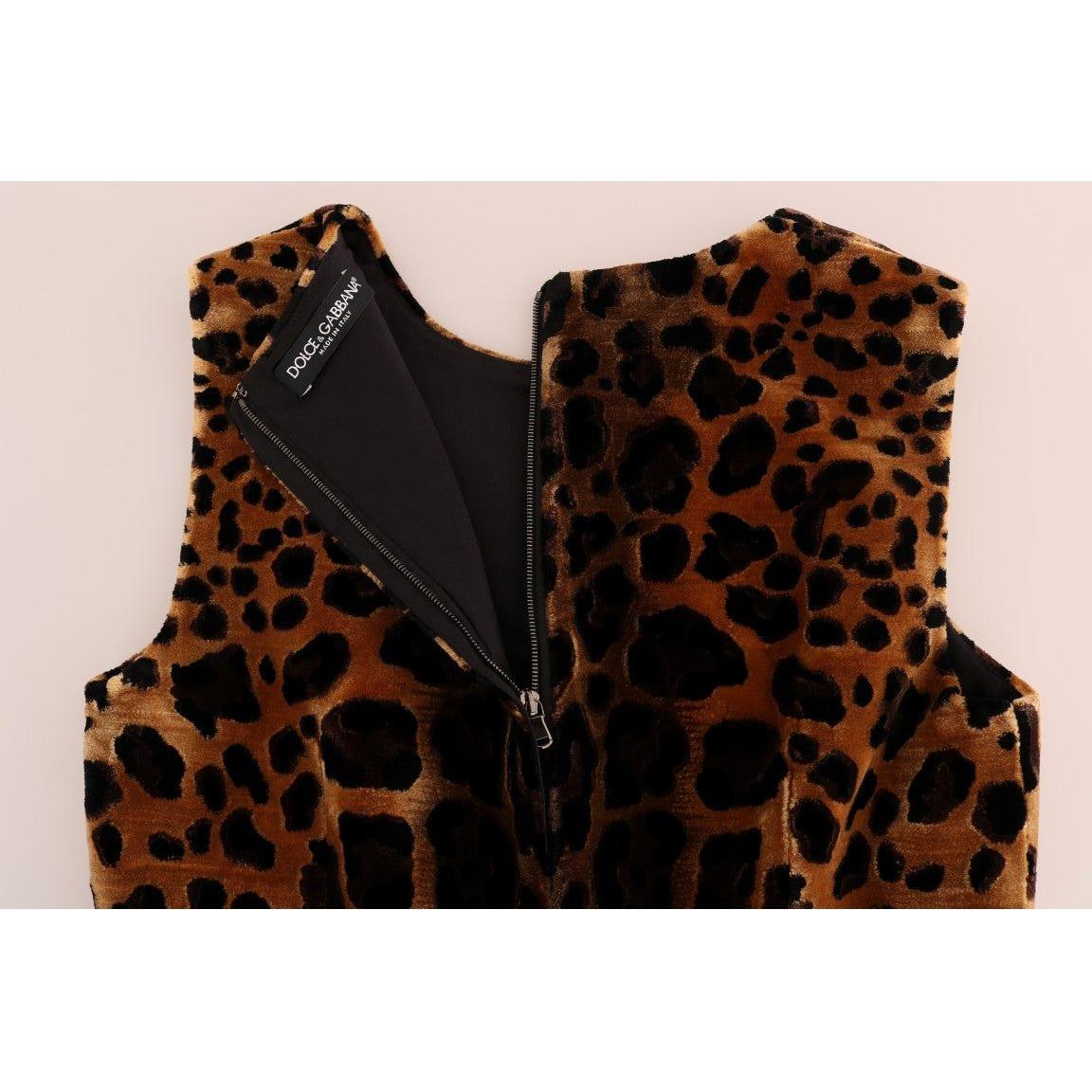 Dolce & Gabbana Sleeveless Leopard Mini Sheath Dress Dolce & Gabbana Light Gray