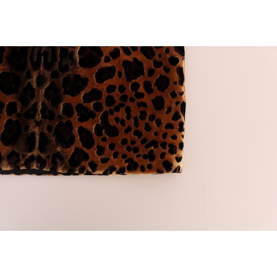 Dolce & Gabbana Sleeveless Leopard Mini Sheath Dress Dolce & Gabbana Light Gray