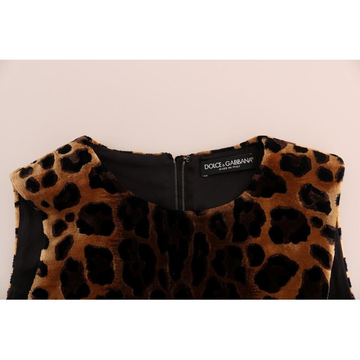 Dolce & Gabbana Sleeveless Leopard Mini Sheath Dress Dolce & Gabbana Black