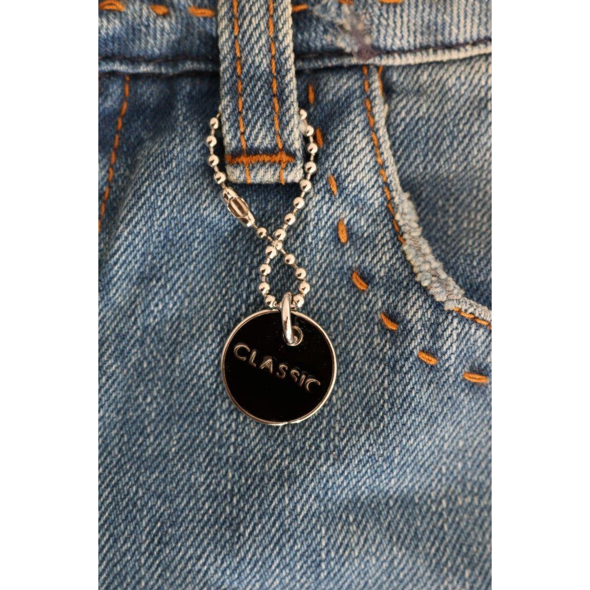 Costume National Chic Classic Fit Straight Blue Jeans Costume National Dark Slate Gray