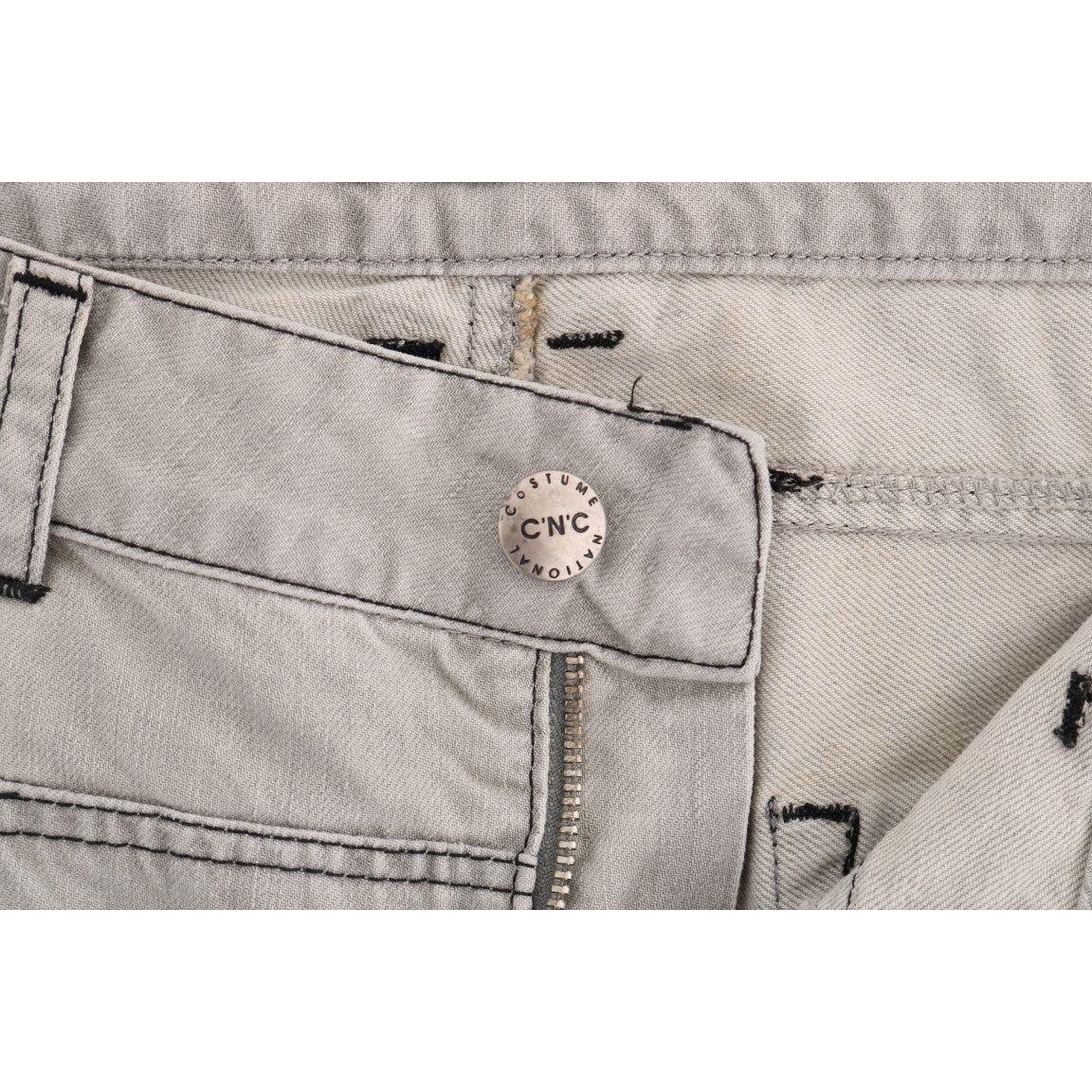 Costume National Sophisticated Gray Super Slim Jeans Costume National Dark Gray