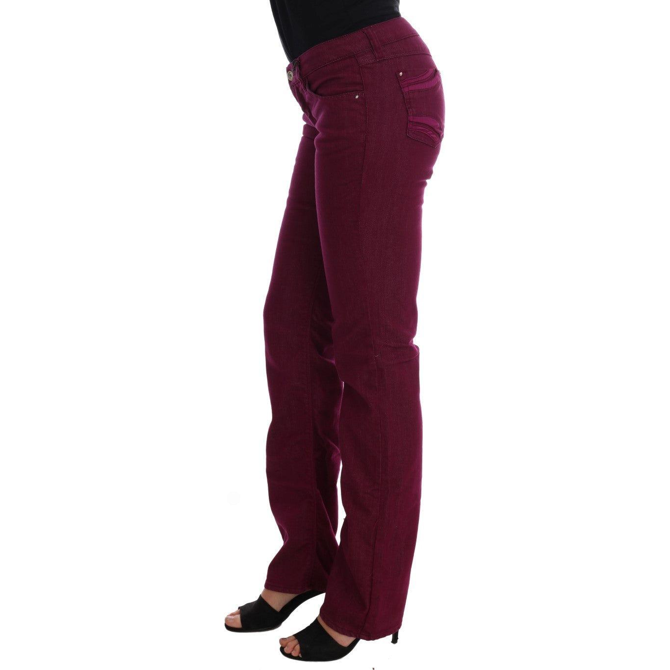Costume National Sleek Red Straight Fit Luxury Jeans Costume National Black