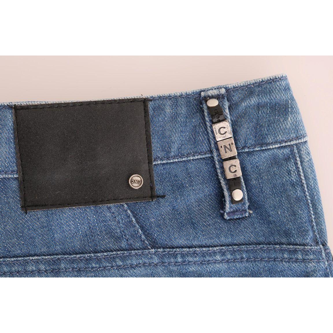 Costume National Elegant Boy Fit Blue Wash Jeans Costume National Dark Slate Gray