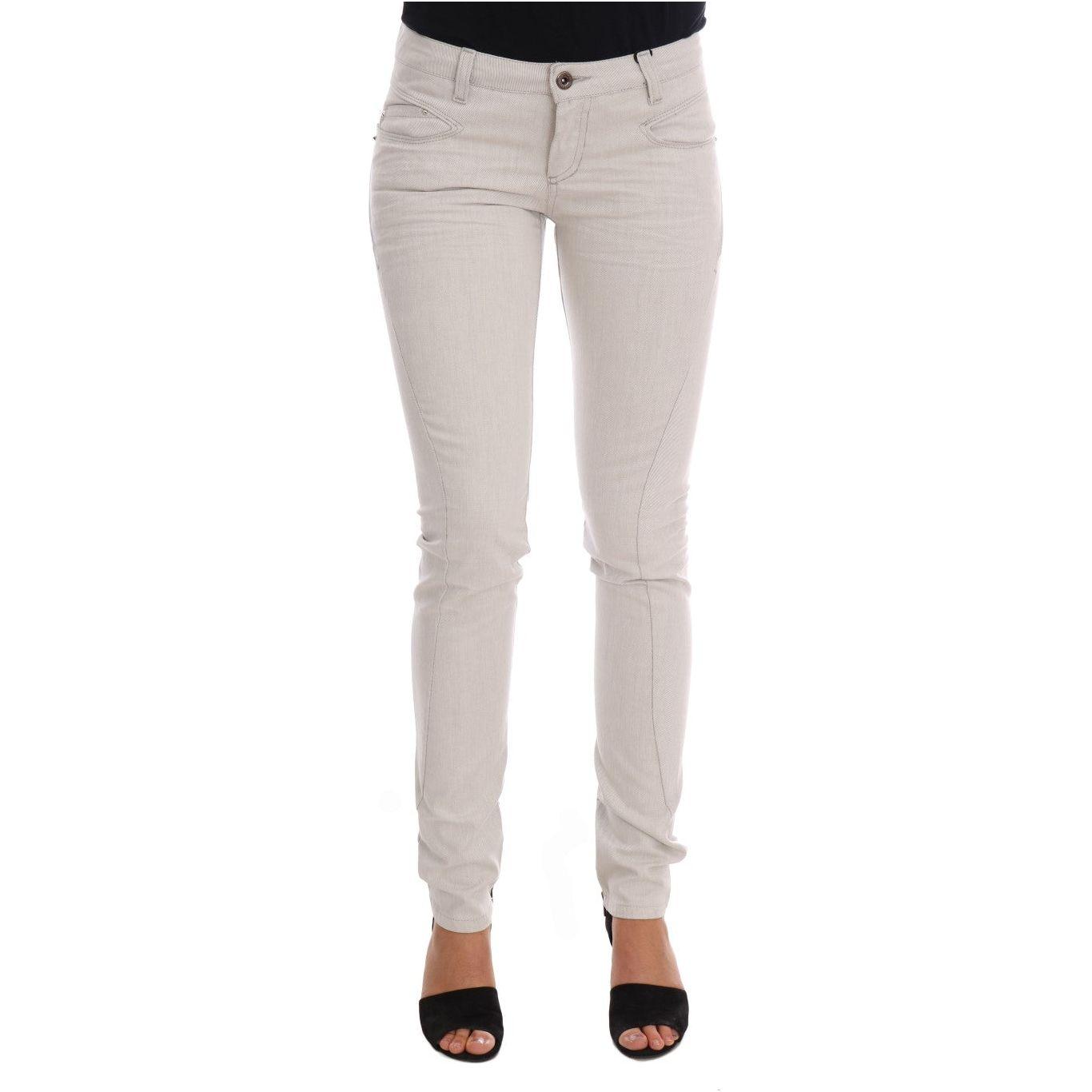 Costume National Chic White Slim-Fit Stretch Jeans Costume National Gray