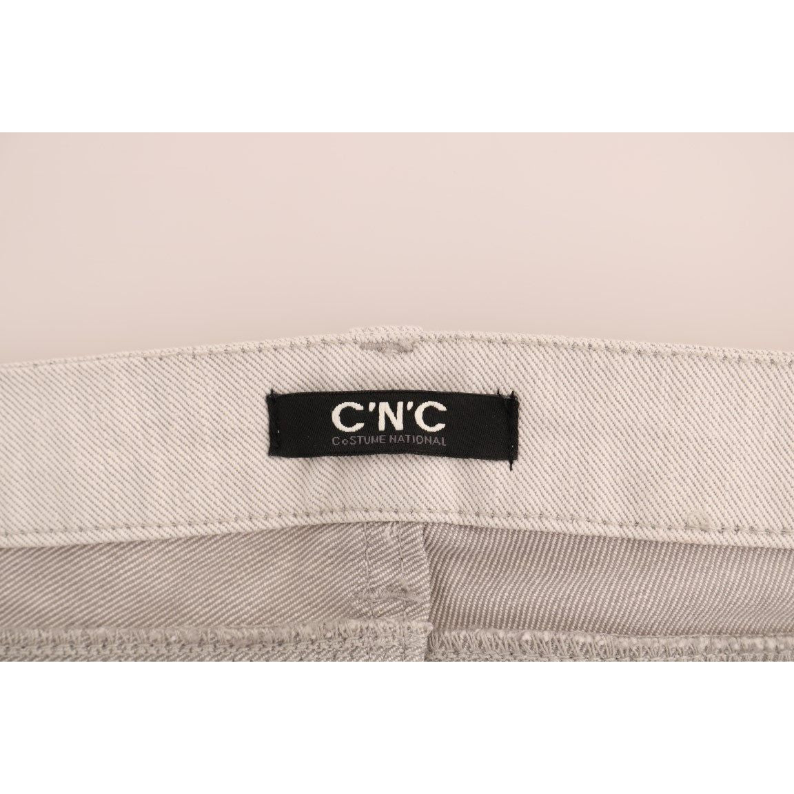 Costume National Chic White Slim-Fit Stretch Jeans Costume National Light Gray