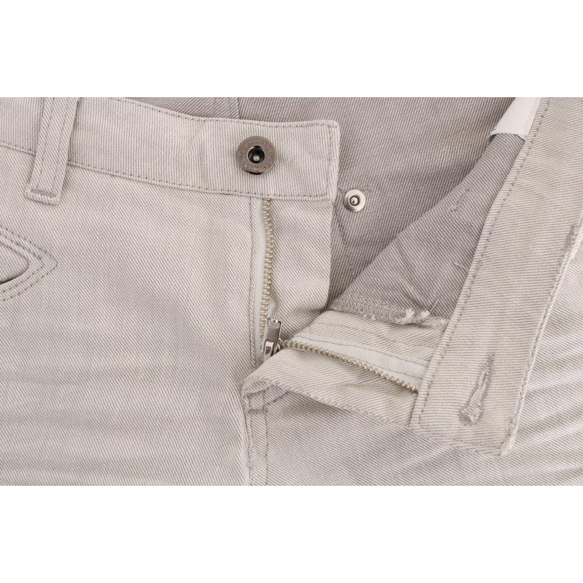 Costume National Chic White Slim-Fit Stretch Jeans Costume National Gray