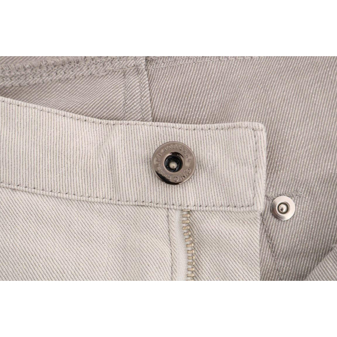 Costume National Chic White Slim-Fit Stretch Jeans Costume National Gray