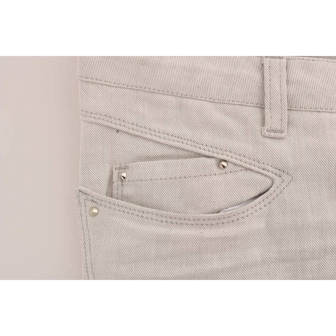 Costume National Chic White Slim-Fit Stretch Jeans Costume National Gray