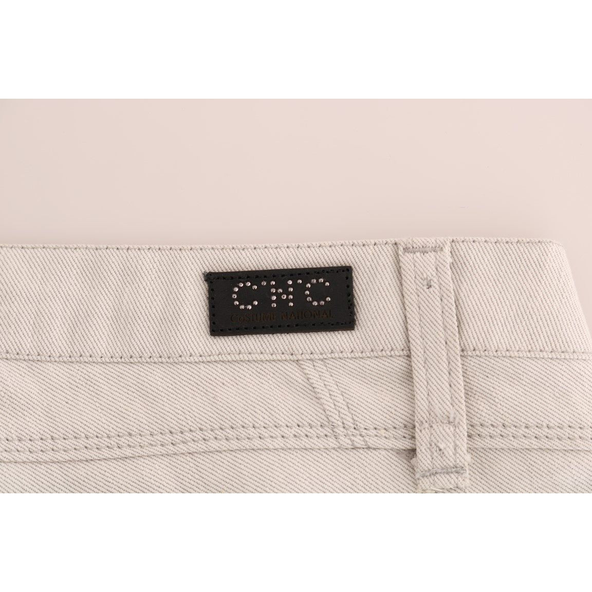 Costume National Chic White Slim-Fit Stretch Jeans Costume National Light Gray