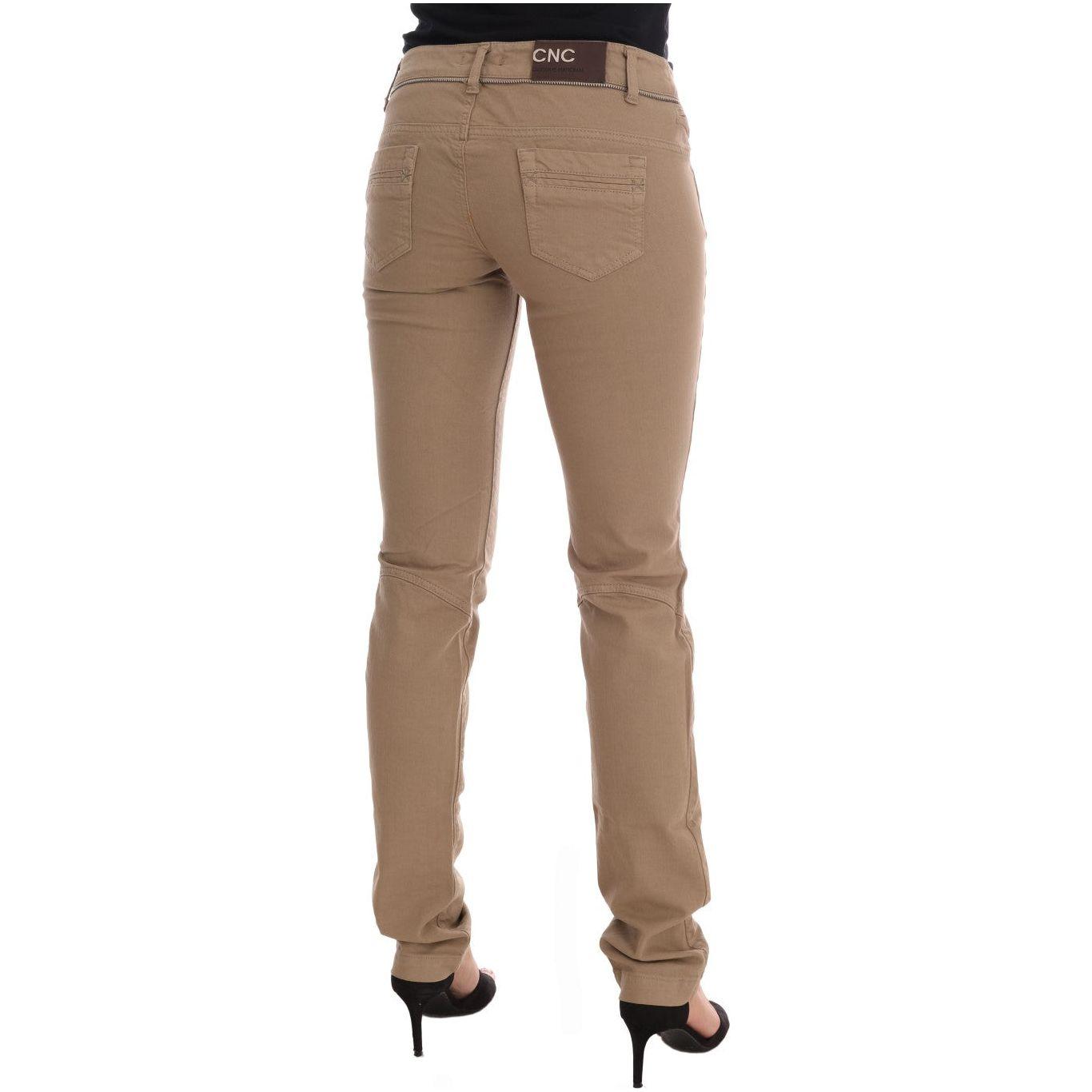 Costume National Beige Super Slim Fit Denim Delight Jeans & Pants Costume National Dim Gray