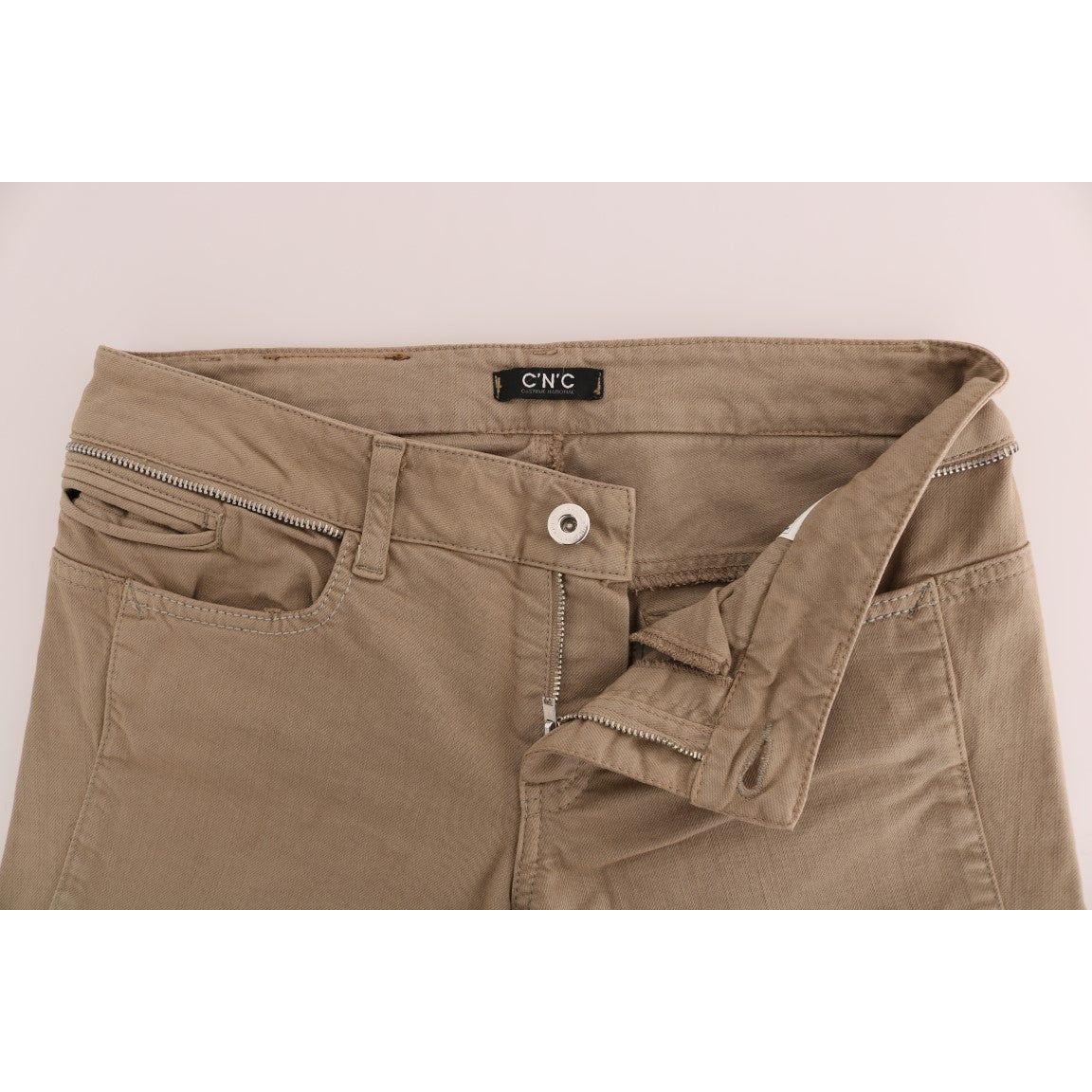 Costume National Beige Super Slim Fit Denim Delight Jeans & Pants Costume National Dim Gray