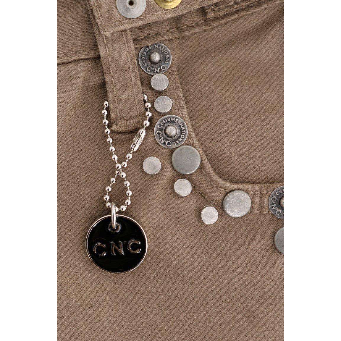 Costume National Beige Super Slim Fit Designer Jeans Jeans & Pants Costume National Dim Gray
