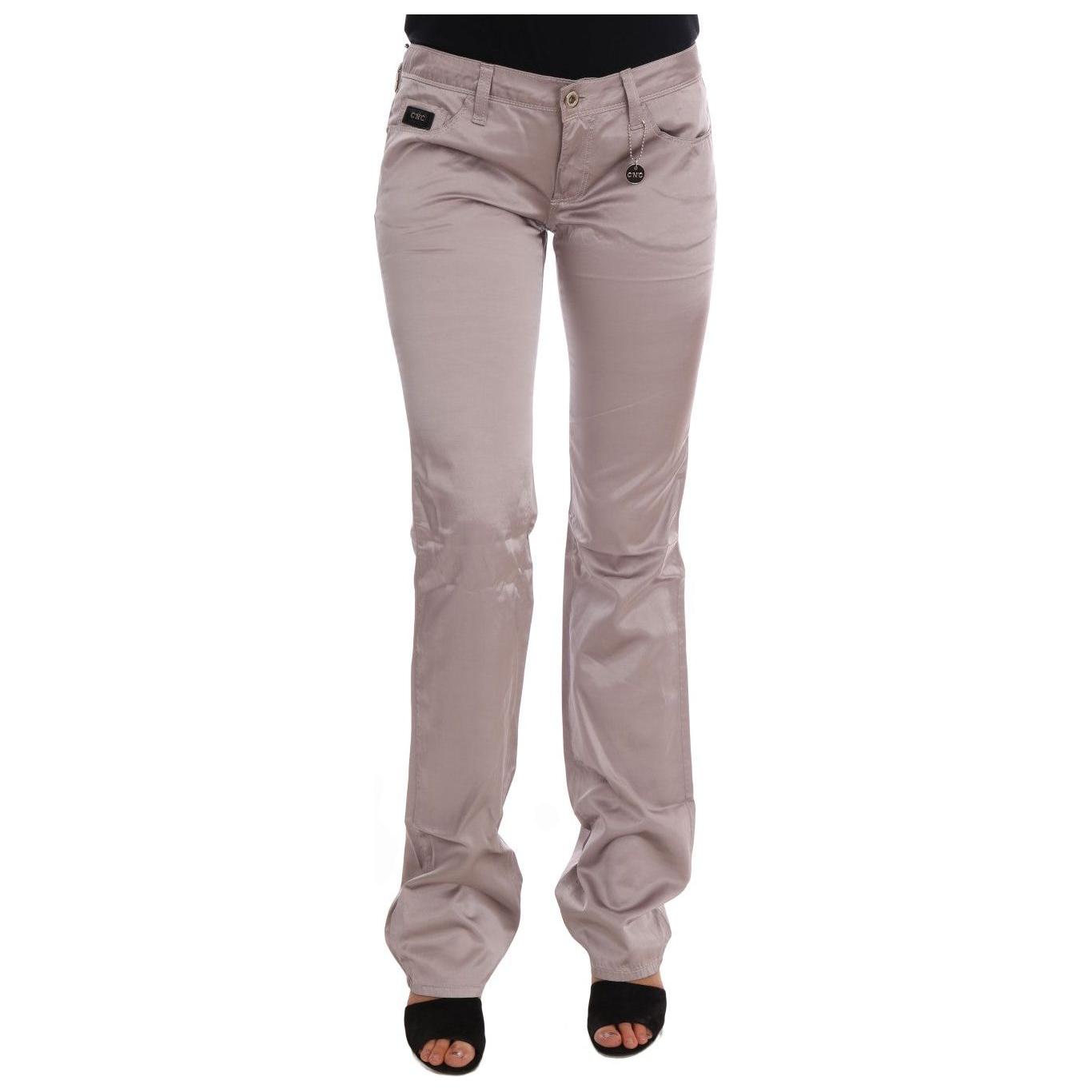 Costume National Chic Beige Slim Fit Designer Jeans Jeans & Pants Costume National Rosy Brown