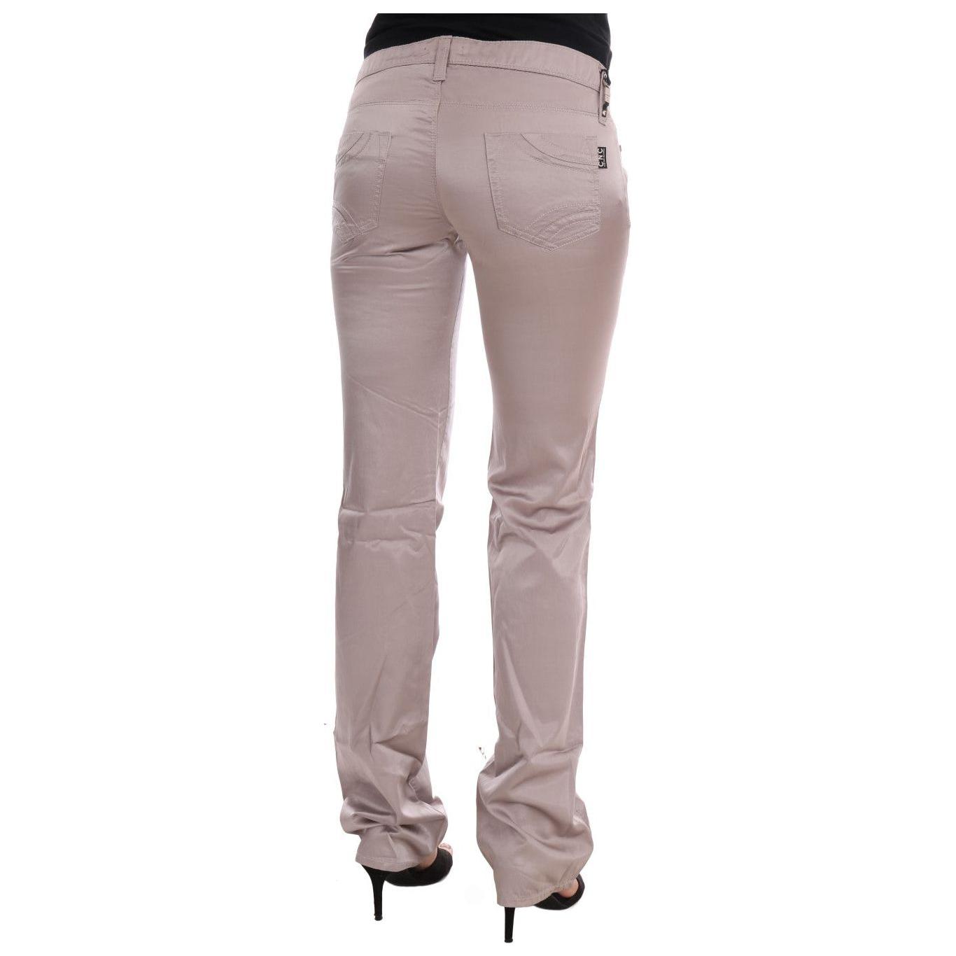 Costume National Chic Beige Slim Fit Designer Jeans Jeans & Pants Costume National Rosy Brown