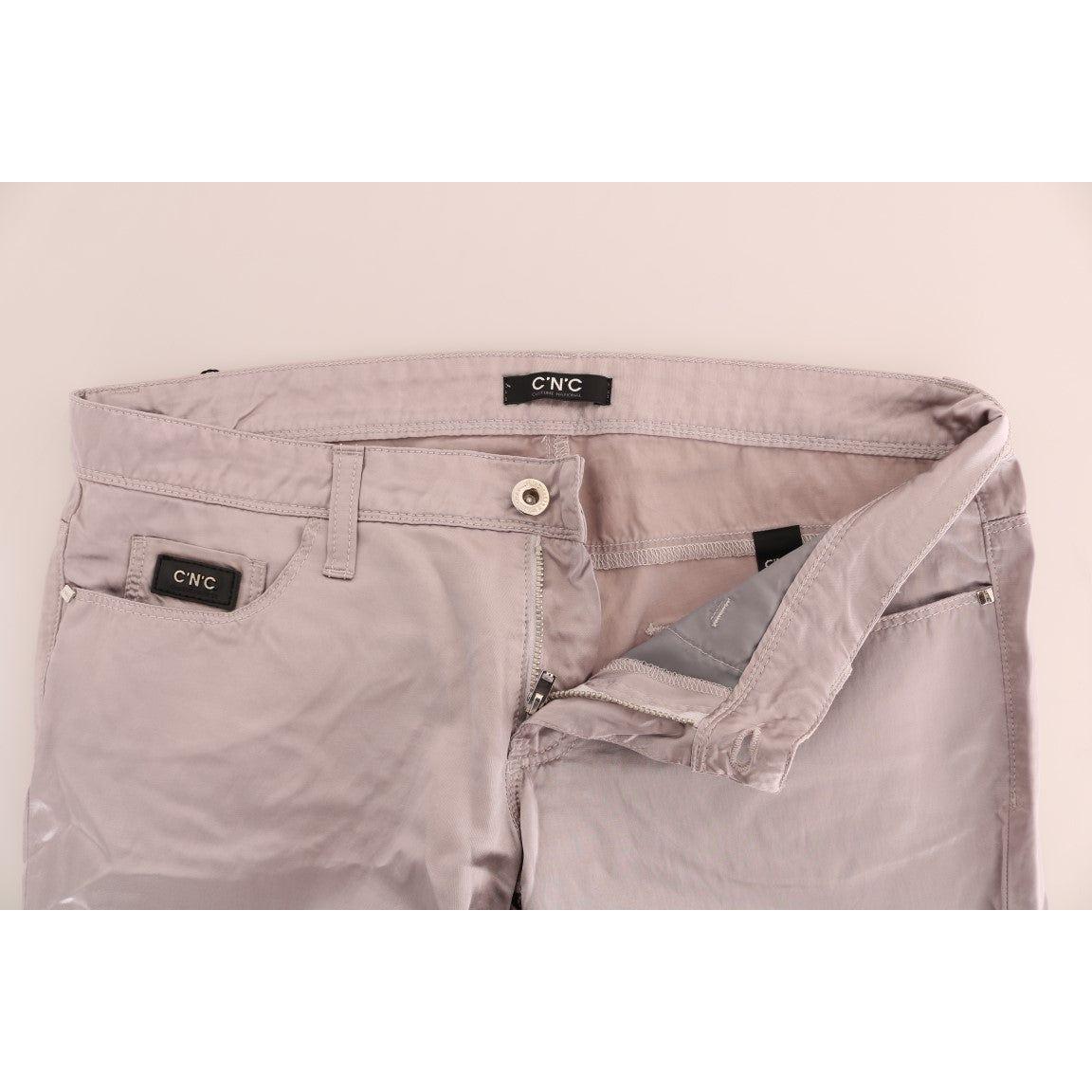 Costume National Chic Beige Slim Fit Designer Jeans Jeans & Pants Costume National Gray