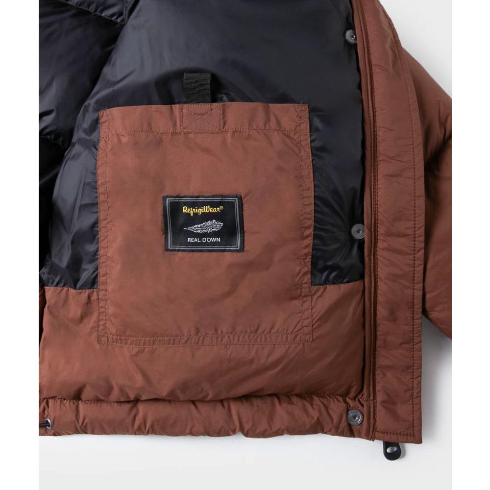 Refrigiwear Brown Polyester Jackets & Coat Refrigiwear Dark Olive Green