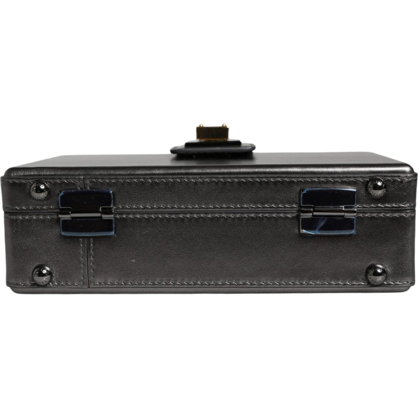 Dolce & Gabbana Metallic Gray DG BOX Leather Shoulder Chain Strap Bag Dolce & Gabbana Dark Slate Gray