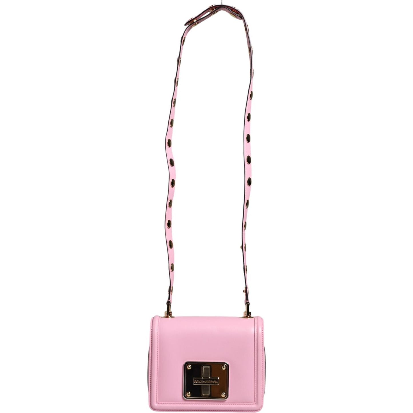 Dolce & Gabbana Baby Pink LOLA Leather Studded Crossbody Strap Bag Dolce & Gabbana Pink