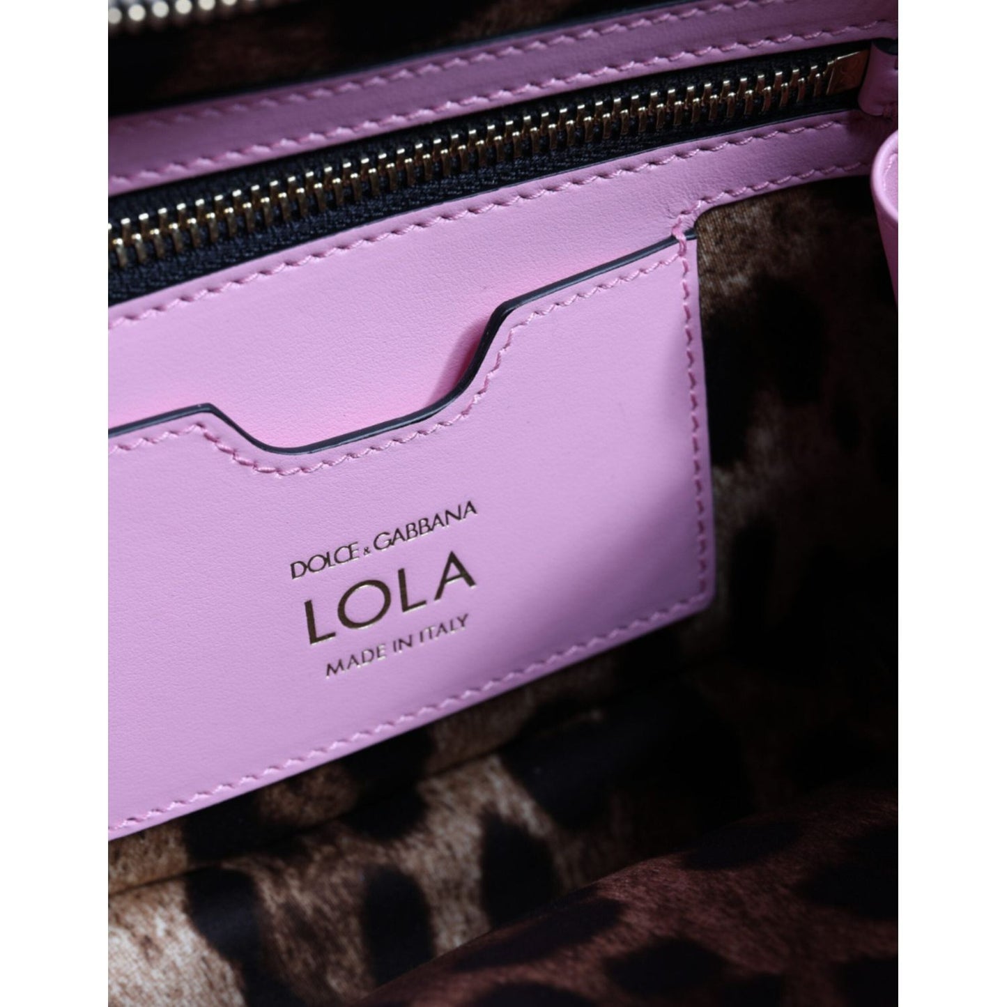 Dolce & Gabbana Baby Pink LOLA Leather Studded Crossbody Strap Bag Dolce & Gabbana Black