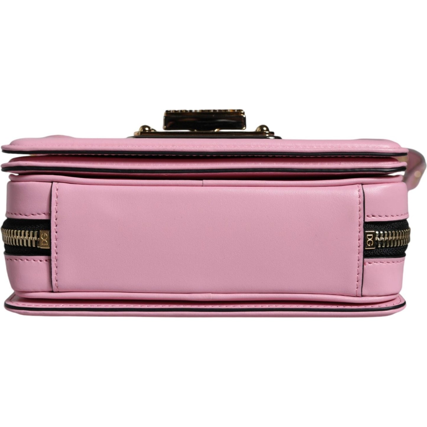 Dolce & Gabbana Baby Pink LOLA Leather Studded Crossbody Strap Bag Dolce & Gabbana Rosy Brown