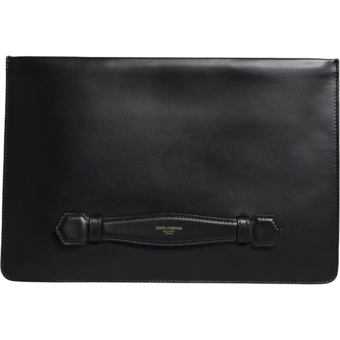 Dolce & Gabbana Black Calfskin Leather Mediterranean Pouch Bag Dolce & Gabbana Dark Slate Gray
