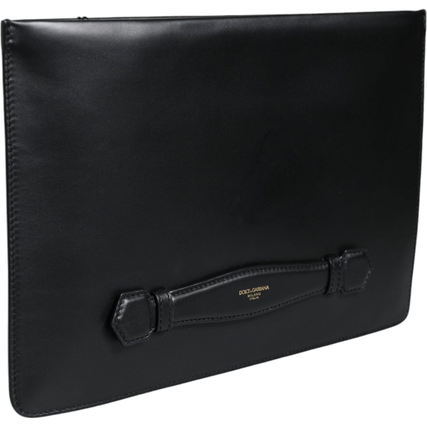 Dolce & Gabbana Black Calfskin Leather Mediterranean Pouch Bag Dolce & Gabbana Black