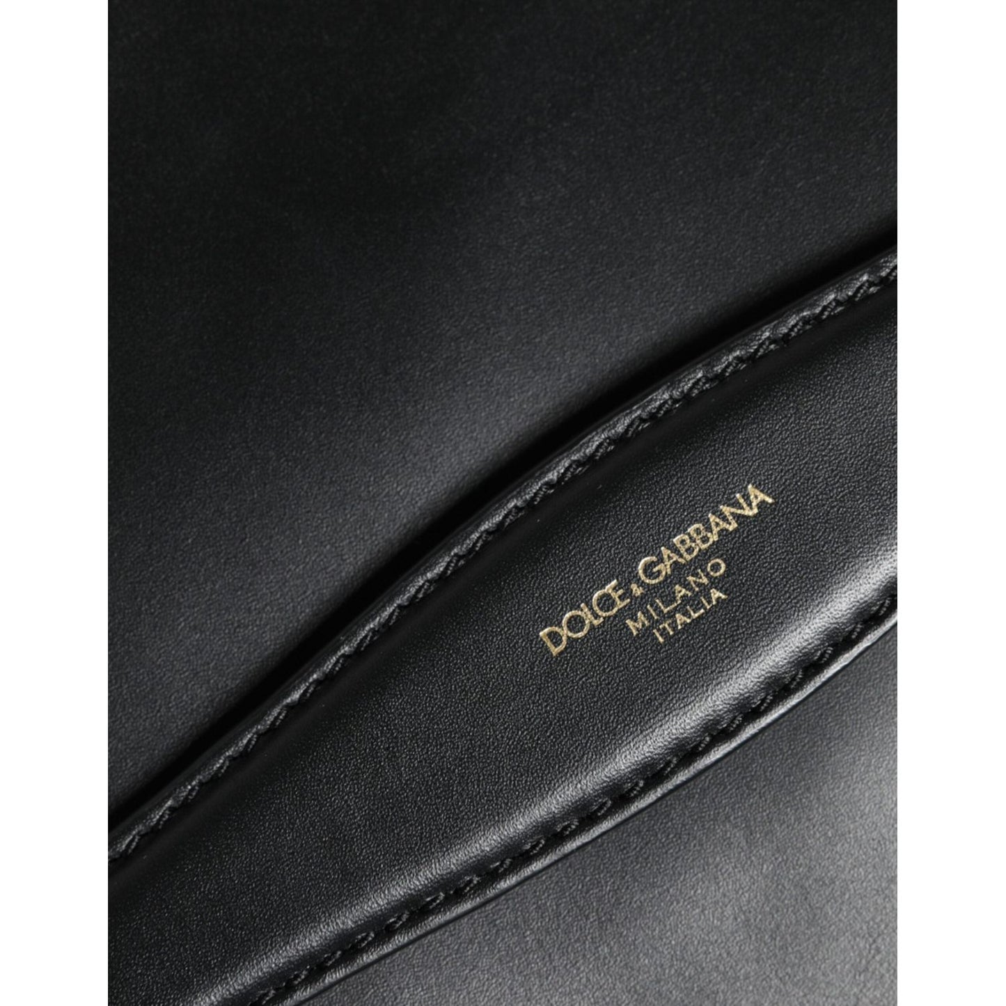 Dolce & Gabbana Black Calfskin Leather Mediterranean Pouch Bag Dolce & Gabbana Dark Slate Gray