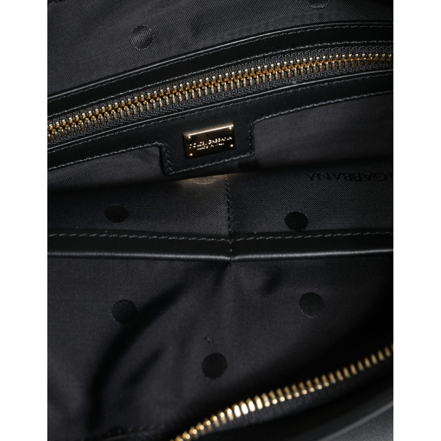 Dolce & Gabbana Black Calfskin Leather Mediterranean Pouch Bag Dolce & Gabbana Black