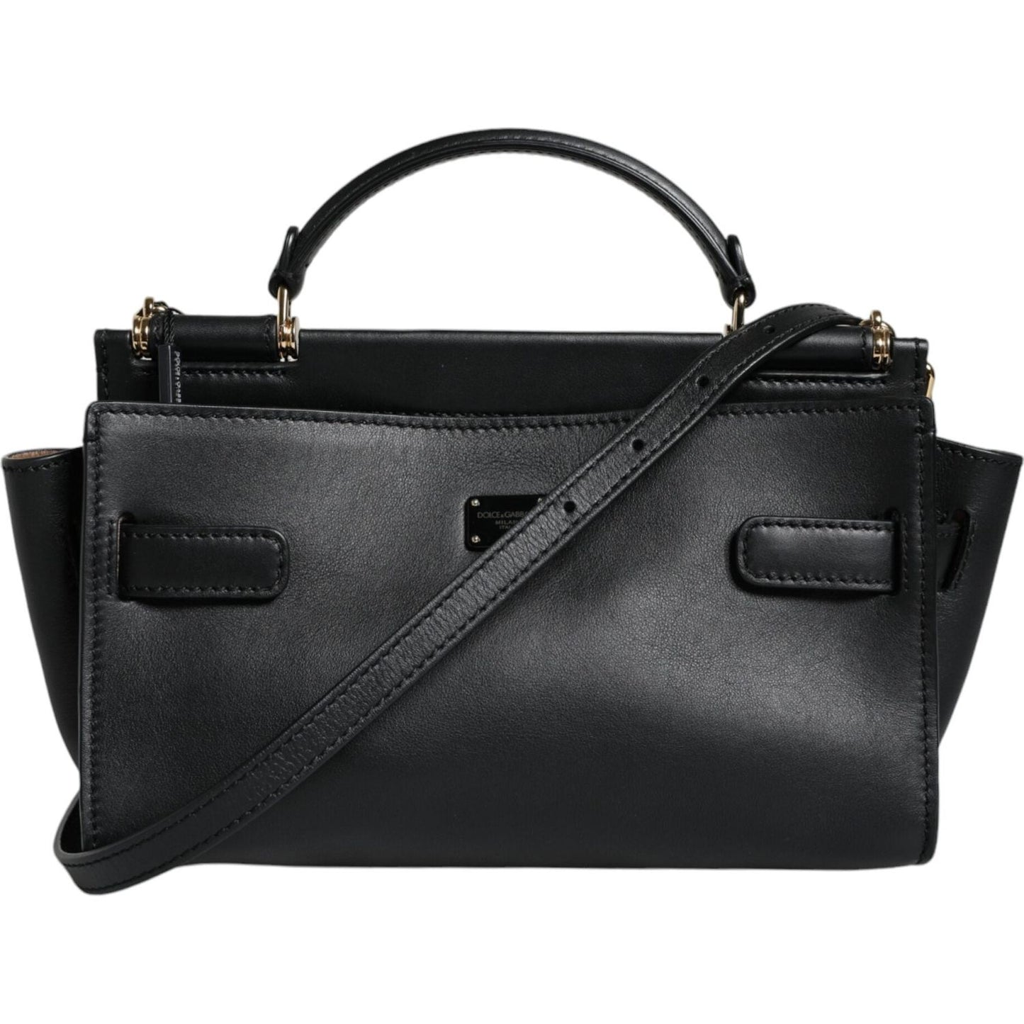 Dolce & Gabbana Black Leather SICILY Top Handle Crossbody Bag Dolce & Gabbana Dark Slate Gray