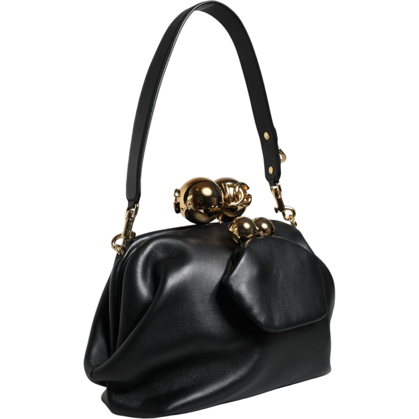 Dolce & Gabbana Black Calfskin Leather Shoulder Clutch Bag Dolce & Gabbana Black