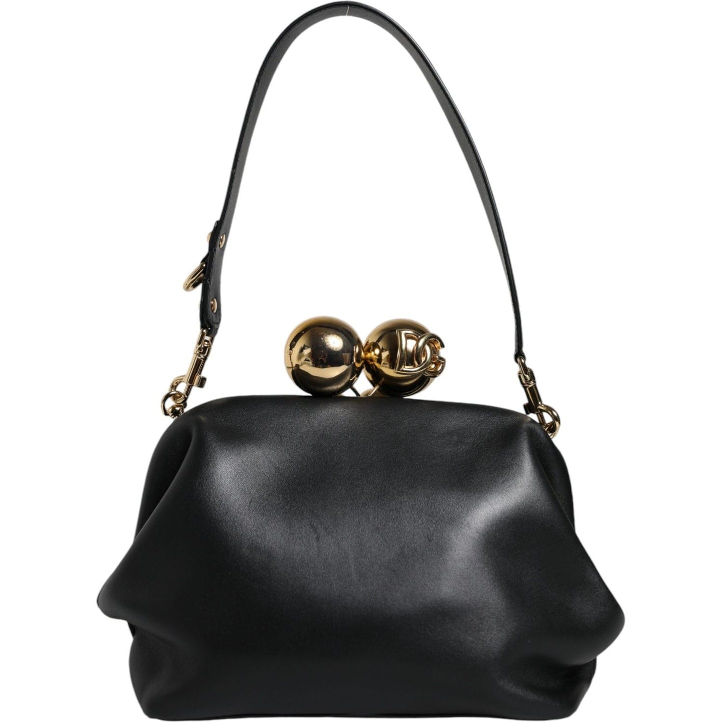 Dolce & Gabbana Black Calfskin Leather Shoulder Clutch Bag Dolce & Gabbana Dark Slate Gray